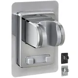 blumbach BLUMBACH® Duschkopfhalterung ohne Bohren - DAS ORIGINAL - Duschhalterung kleben statt Bohren - Neigung verstellbar, KU - silber, Duschkopf Halterung, Shower head holder mit extra starkem Klebepad