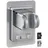 blumbach BLUMBACH® Duschkopfhalterung ohne Bohren - DAS ORIGINAL - Duschhalterung kleben statt Bohren - Neigung verstellbar, KU - silber, Duschkopf Halterung, Shower head holder mit extra starkem Klebepad