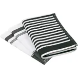 Ross Geschirrtuch »Exclusiv« 1x Küchen-Frottiertuch (Streifen) und 2 Geschirrtücher (Gartenkräuter) schwarz