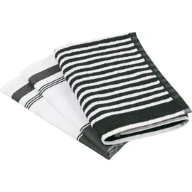 Ross Geschirrtuch »Exclusiv« 1x Küchen-Frottiertuch (Streifen) und 2 Geschirrtücher (Gartenkräuter) schwarz