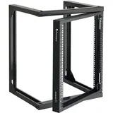 Vevor 12U Server Rack zur Wandmontage, 68,04 kg max. Tragkraft, Open Frame Netzwerk Rack mit 180-Grad-Torschwingung, Karbonstahl, für 482 mm-IT-Netzwerkgeräte & AV-Geräte, Computerserver, Schwarz
