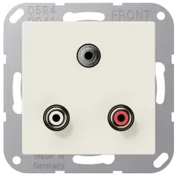 Jung MAA1011 CinchAudio, Miniklinke, MultimediaAnschlussystem Cinch Audio / Miniklinke 3,5 mm, Serie AS, weiß