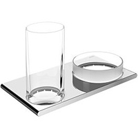 Keuco Edition 400 Doppelhalter 11554139000 Schwarzchrom gebürstet, für Glas