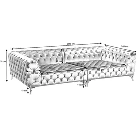 KAWOLA Big Sofa NARLA Chesterfield Sofa Velvet