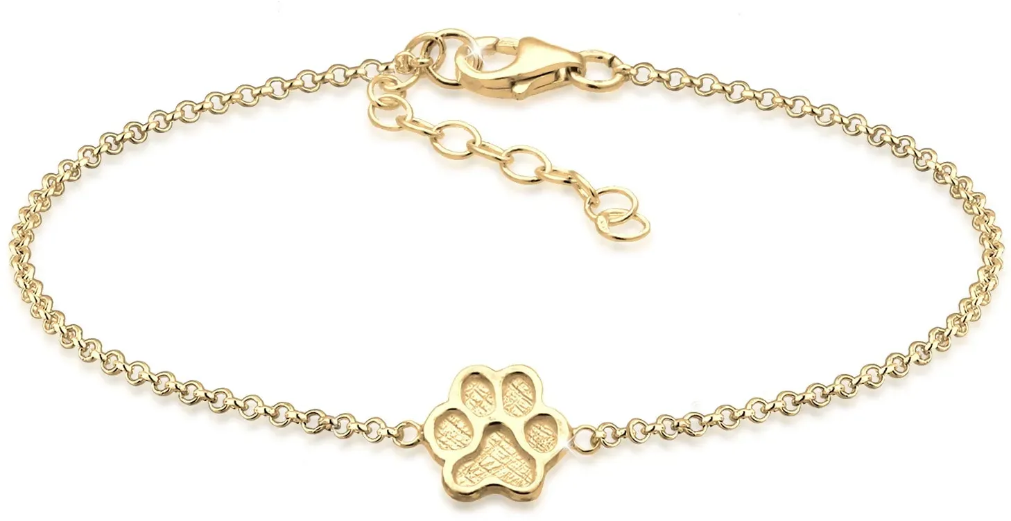 Elli Armkette »Armband Pfote Symbol Hund Katze 925er Silber« Elli Gold 160