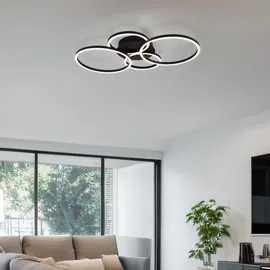 GLOBO LED Deckenleuchte, Ring Design, schwarz matt, L 65,5 cm