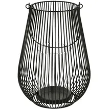 Möbel Kraft Windlicht   schwarz   Metall,Glas
