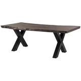 MASSIVMOEBEL24.DE Baumtisch 180 x 77 x 90 cm grau