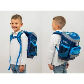 Belmil Mini-Fit Schulranzen-Set 4tlg Racing Blue Neon