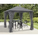 Konifera Pavillon Athen 3 x 3 m inkl. 4 Seitenteile grau
