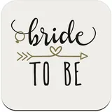 Untersetzer aus Kork – Bride to be Future Braut – 1 Stück (95 x 95 mm)