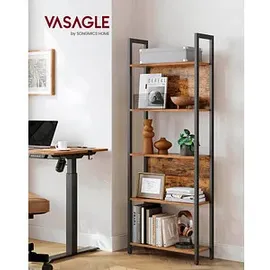 VASAGLE Bücherregal braun, schwarz 62,0 x 24,0 x 165,0 cm