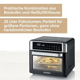Severin 2-in-1 Toastofen & Heißluftfritteuse TO 9579 schwarz-silber