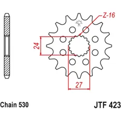 JT SPROCKETS Rauschfreies Ritzel aus Stahl 423 - 530