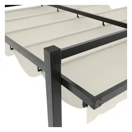 vidaXL Gartenpavillon mit ausziehbarem Dach Creme 3x3 m Aluminium