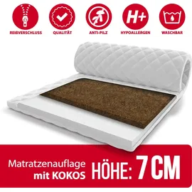 Fdm Topper Matratzenauflage mit KOKOS 90 x 200 cm weiß