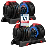 DH FitLife 24kg verstellbare Hanteln 3 bis 24 KG mit 12 Gewichtsstufen, Kurzhanteln Hanteln Set mit Hantelscheiben, Hanteln Kurzhanteln verstellbar, Variable Gewichte 12 in 1 (2er Set)