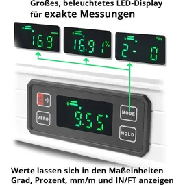 STAHLWERK Digitale Wasserwaage DW-800 ST Silberfarben 800 mm