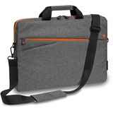 Pedea - Laptoptasche *Fashion* Notebook-Tasche bis 17,3 Zoll - Laptop Umhängetasche mit Schultergurt - Laptophülle grau/orange - Notebooktasche für Damen & Herren