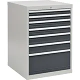 Bedrunka & Hirth Schubladenschrank H1019xB705xT736mm grau/anthr. 2x75,2x100,2x125,1x300mm Schubl.