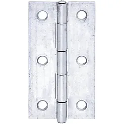 Alberts Scharnier mit vernietetem Edelstahlstift, Edelstahl, 1 Stück, 60 x 34 x 1,5 mm