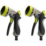 Grafner Gartenbrause 2er Set Metall 8 Sprühmuster grau|schwarz