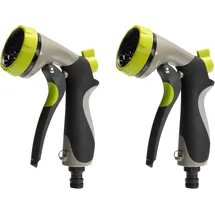 Grafner Gartenbrause 2er Set Metall 8 Sprühmuster grau|schwarz