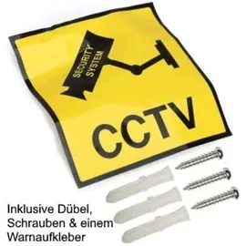 O&W Security Überwachungskamera-Attrappe Dummy-Kamera, Überwachungskamera Attrappe mit blinkendem LED, in wettergeschütztem Gehäuse, Fake-CCTV-Sicherheitska...