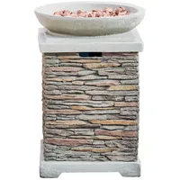 Teamson Home Feuerstelle, Grau, Stein, 50x72x72 cm, Freizeit, Campingzubehör, Feuerschalen
