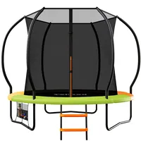 Yohood Trampolin Outdoor Ø228/305/366 cm, GS-Zertifikat, Gartentrampolin für Kinder, Stabile Rahmenkonstruktion, Trampolin mit Tasche, Leiter, Randabdeckung & gepolsterten Netzstangen-7.5FT