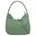 Samantha look Henkeltasche SAMANTHA LOOK, Damen, Gr. B/H/T: 34cm x 31cm x 10cm onesize, grün (mint), Leder, leicht glänzend, unifarben, Taschen, echt Leder, Made in Italy