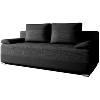 E-meubles Schlafsofa Schwarz, Holz, 200x90x96 cm, Wohnzimmer Sofas &