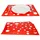 Mambocat 4er Set Tischset rot mit weißen Punkten 45 x 32 cm