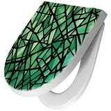 Primedeco WC-Sitz mit Absenkautomatik Motiv Geometrisches Glasmuster (1-St), Absenkautomatik, Soft-Close grün