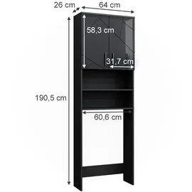 Vicco Waschmaschinenschrank Irma, Anthrazit 64 x 190.5 cm Badezimmer