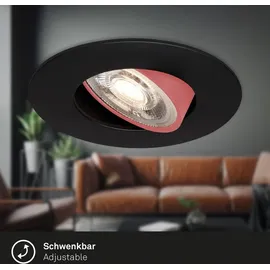 Briloner - 3er Set LED Einbaustrahler 230V, LED Strahler Badezimmer IP65, Deckenstrahler stufenlos dimmbar, Spots, Deckenspots, Badezimmerlampe, Schwarz, 90x42 mm (DxH)