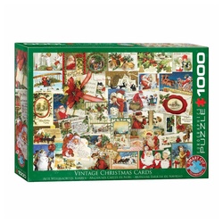 EUROGRAPHICS Puzzle Antike Weihnachtskarten, 1000 Puzzleteile bunt
