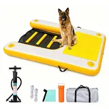 Schwimmende aufblasbare Rampe für Hunde bis 82 kg Pool See Gelb