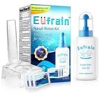 Eufrain Nasendusche Set für Erwachsene oder Kinder,Nasenspülung mit Rückflussverhinderer, mit 30 Nasenspülsalz, verbesserte Neti Pot Nasenspülung bei Erkältung, Grippe und Allergien