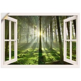 Artland Wandbild »Fensterblick - Wald im Gegenlicht«, Fensterblick, (1 St.), als Poster, Wandaufkleber in verschied. Größen, weiß