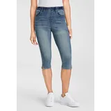 Arizona Caprijeans "Ultra-Stretch", Damen, Gr. 38, N-Gr, blau (blau used), Denim/Jeans, Obermaterial: 74% Baumwolle, 24% Polyester, 2% Elasthan, Basic, skinny fit 3/4-Länge, Jeans, extra-eng geschnittene Beinform, hoher Bund, in Capri-Länge