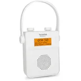 TechniSat DIGITRADIO 30 - wasserdichtes DAB+ Duschradio (UKW, DAB Digitalradio, integrierter Akku, Bluetooth, wasserdicht nach IPX5, Wecker, Favoritenspeicher, Kopfhörer-Anschluss) weiß