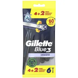 Blue3 Glatte Einwegrasierer 6Stk