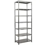 shelfr Edelstahl Regal bis 280kg - 7 Ebenen Schwerlastregal 74x41x200 Metallregal Küche