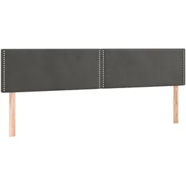 vidaXL Boxspringbett mit Matratze & LED Dunkelgrau 200x200 cm Samt