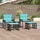 vidaXL Gartenmöbel Set 11-tlg. Schwarz/Türkis