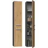 Topeshop NEL II ANT/ART Aufbewahrungsschrank für Badezimmer Graphit, Eiche