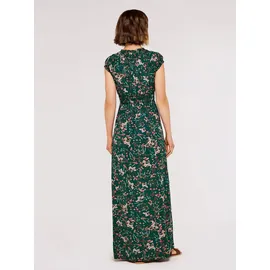 Apricot Maxikleid Blumenmuster Grün L