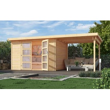 Weka Gartenhaus 321 B 4,28 x 1,94 m natur inkl. Anbau