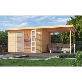 Weka Gartenhaus 321 B 4,28 x 1,94 m natur inkl. Anbau